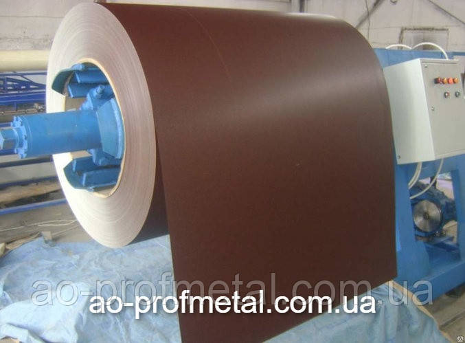 Оцинкований лист коричневого цвета 0.35 мм РАЛ 8017, Порезка на полосы., фото 1