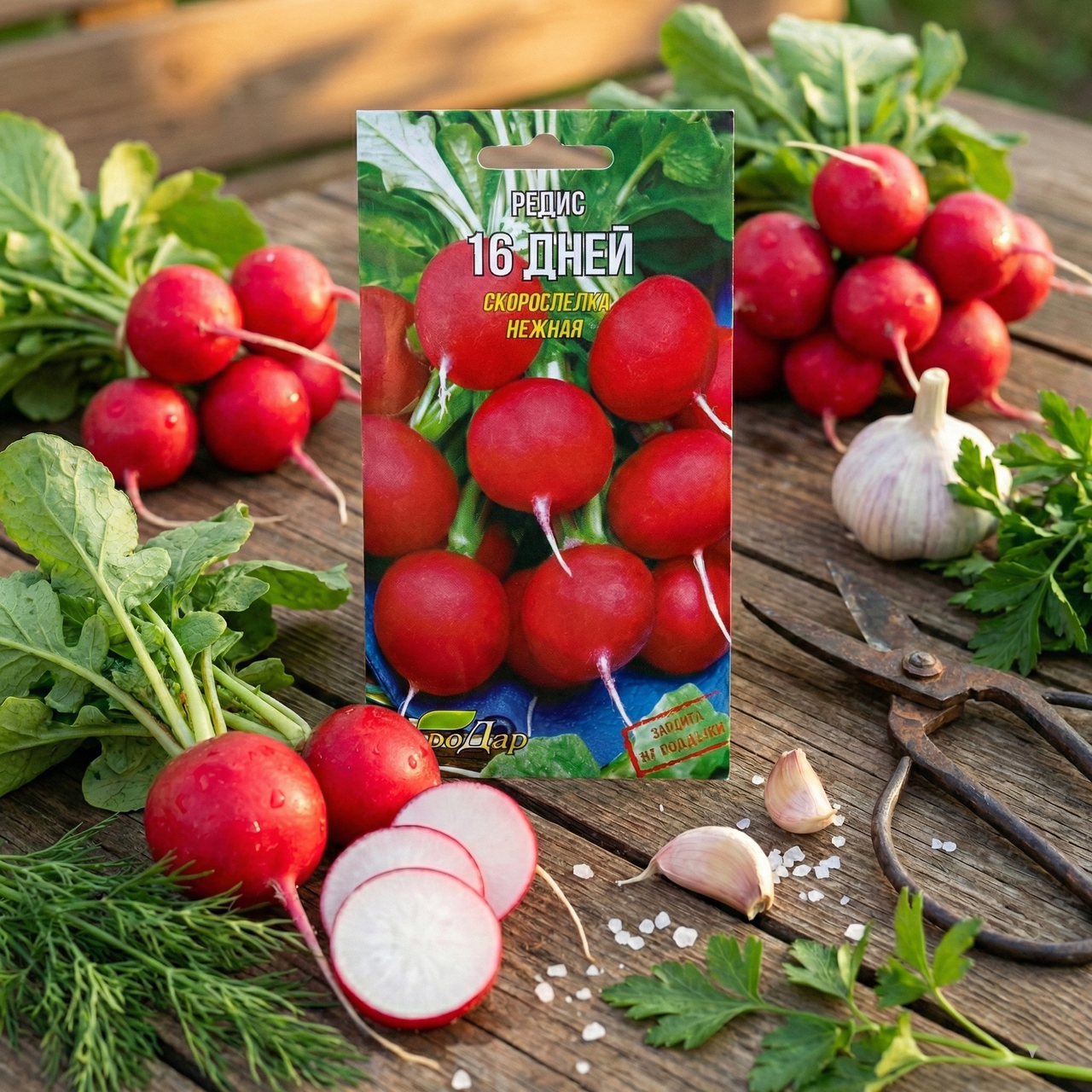 Насіння редису 16 днів «АгроДар», скороспілка ніжна, 6 г, фото 1