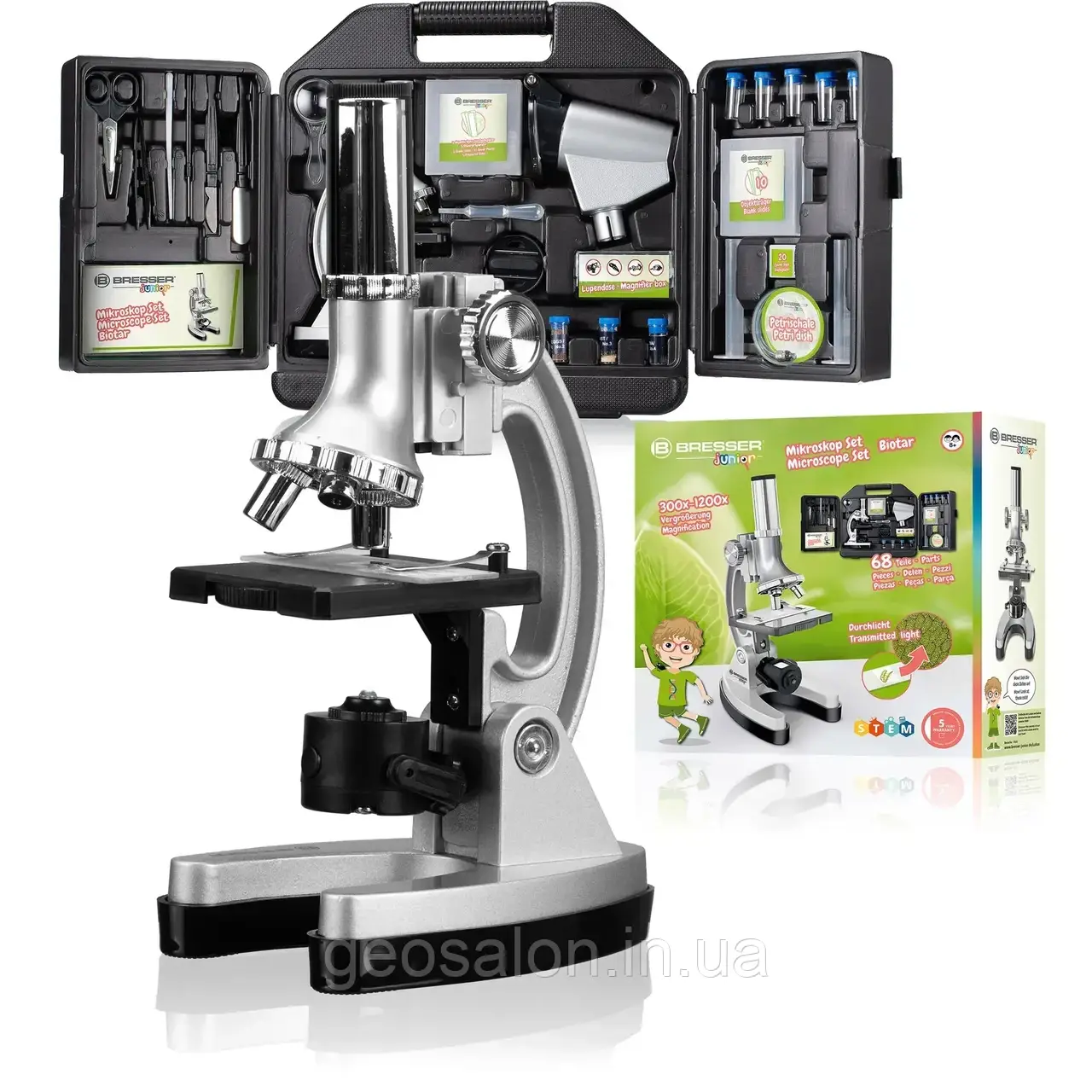 Мікроскоп Bresser Junior 300x-1200x з кейсом, фото 1