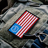 Набір шевронів 2 шт. із липучкою Прапор Betsy Ross 1776 США Америка 5х8 см вишитий патч нашивка прапора Америки, фото 2