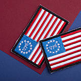 Набір шевронів 2 шт. із липучкою Прапор Betsy Ross 1776 США Америка 5х8 см вишитий патч нашивка прапора Америки, фото 5