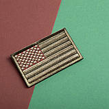 Набір шевронів 2 шт. із липучкою Прапор США, Америки 5х8 см хакі, тактичний, мілітарі нашивка, вишитий патч, фото 6