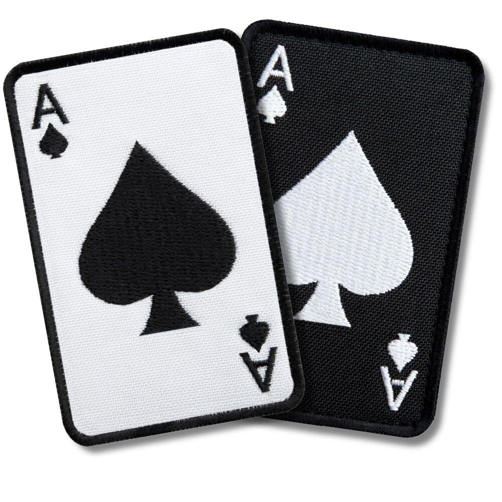 Набір шевронів 2 шт. із липучкою мапа Туз Пік 5х8 см чорний і білий вишитий патч нашивка шеврон, фото 1