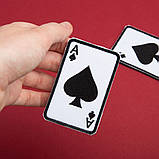 Набір шевронів 2 шт. із липучкою мапа Туз Пік 5х8 см чорний і білий вишитий патч нашивка шеврон, фото 2