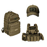 Набір шевронів 2 шт. із липучкою Скелет рука, Hand Shaka 5х8 см хакі, вишитий патч шеврон, нашивка, липучка, фото 3