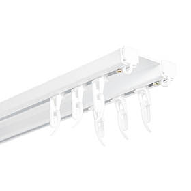 Карниз стельовий 2 м IDEIA подвійний посилений алюмінієвий білий
