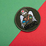 Набір шевронів 2 шт. на липучці MEDIC хакі 7,5х7,5 см, вишитий патч шеврон нашивка медична, медичний, медичний, фото 6