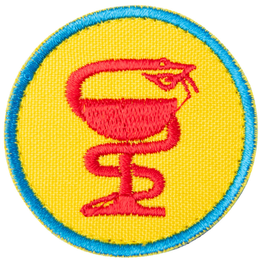 Шеврон на липучці медичний 5х5 см жовтий вишитий патч нашивка медична, фото 1
