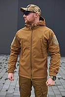 Куртка Soft Shell койот тактична на флісі демісезонна