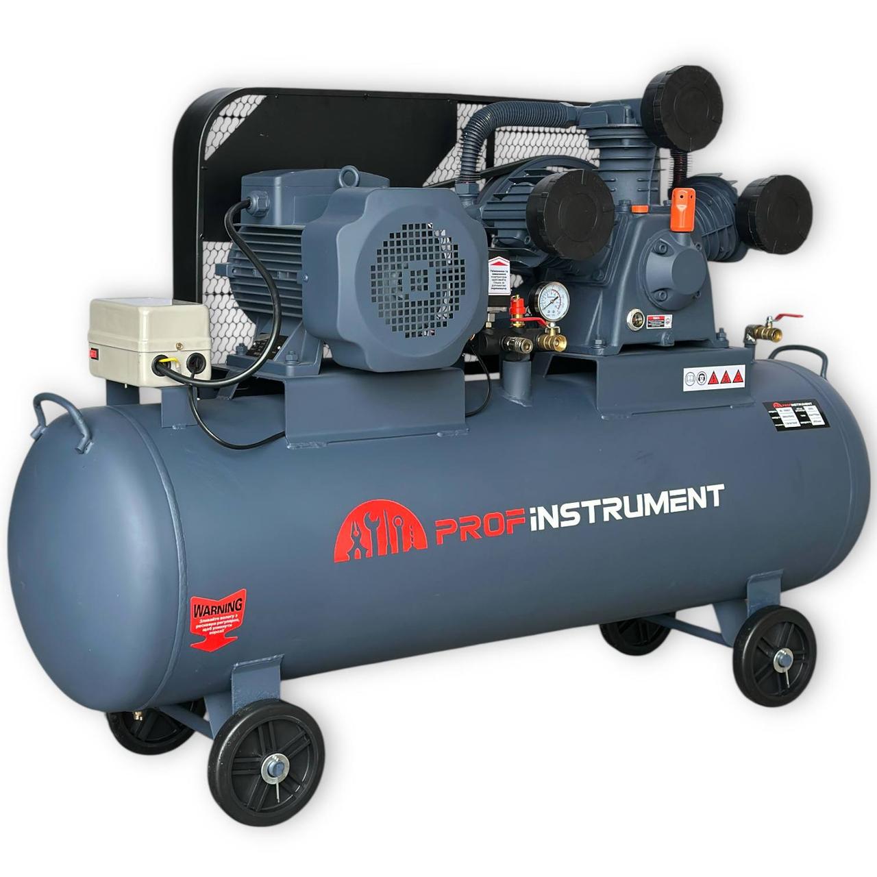 Компресор Profinstrument JB-3090, поршневий, 3-циліндровий (200 л, 7,5 кВт, 380 В, 10 атм, 1200 л/хв), фото 1