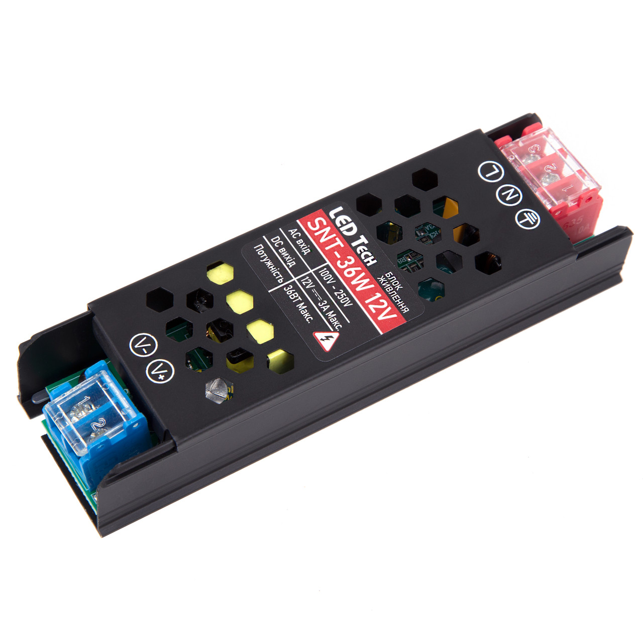 Блок живлення LEDTech 12v 3а 36 Вт. Преміальна тонка серія "SNT". Гарантія 2 роки