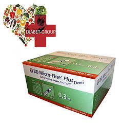 Шприц Мікро Файн Плюс Демі (Micro Fine+) Demi 0,3 мл U-100 0,30 (30G)*8 мм