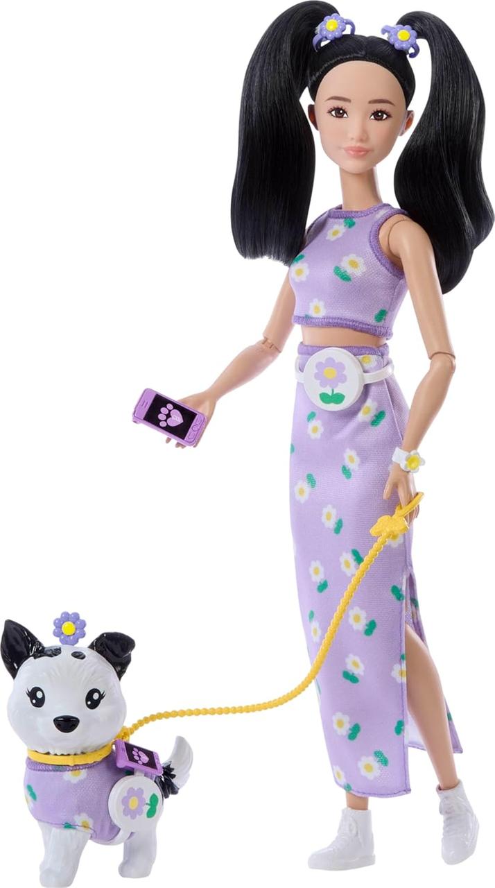 Лялька Барбі в Однаковому вбранні з Собакою Barbie Twinning Looks Doll with Pet Dog JFP39