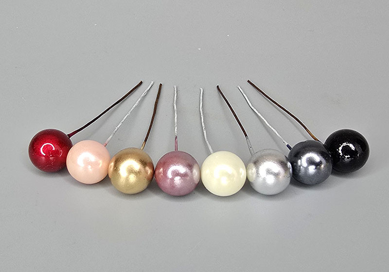 Кульки пластикові на дроті 12 мм/1шт С08612