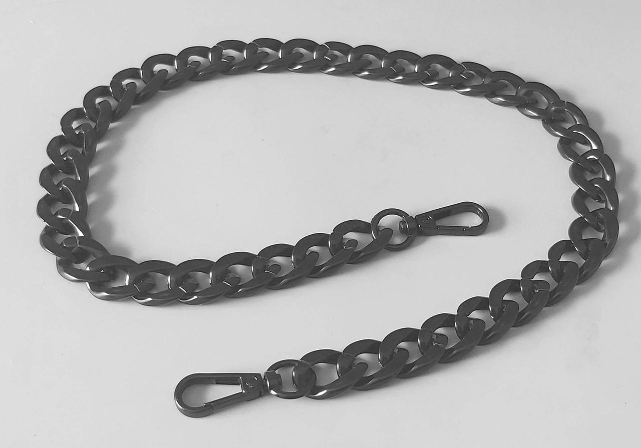 Ланцюжок Jimei Creative Custom Black Mystery Series акриловий для сумки чорного глянсового кольору з карабінами