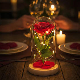 Троянда в колбі з LED підсвічуванням (маленька)