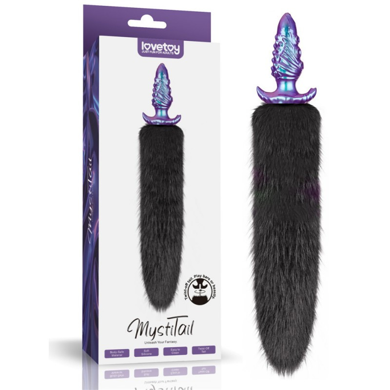 Анальна пробка з хвостом MystiTail Silicone Anal Plug with 14.0 Tail, фото 1