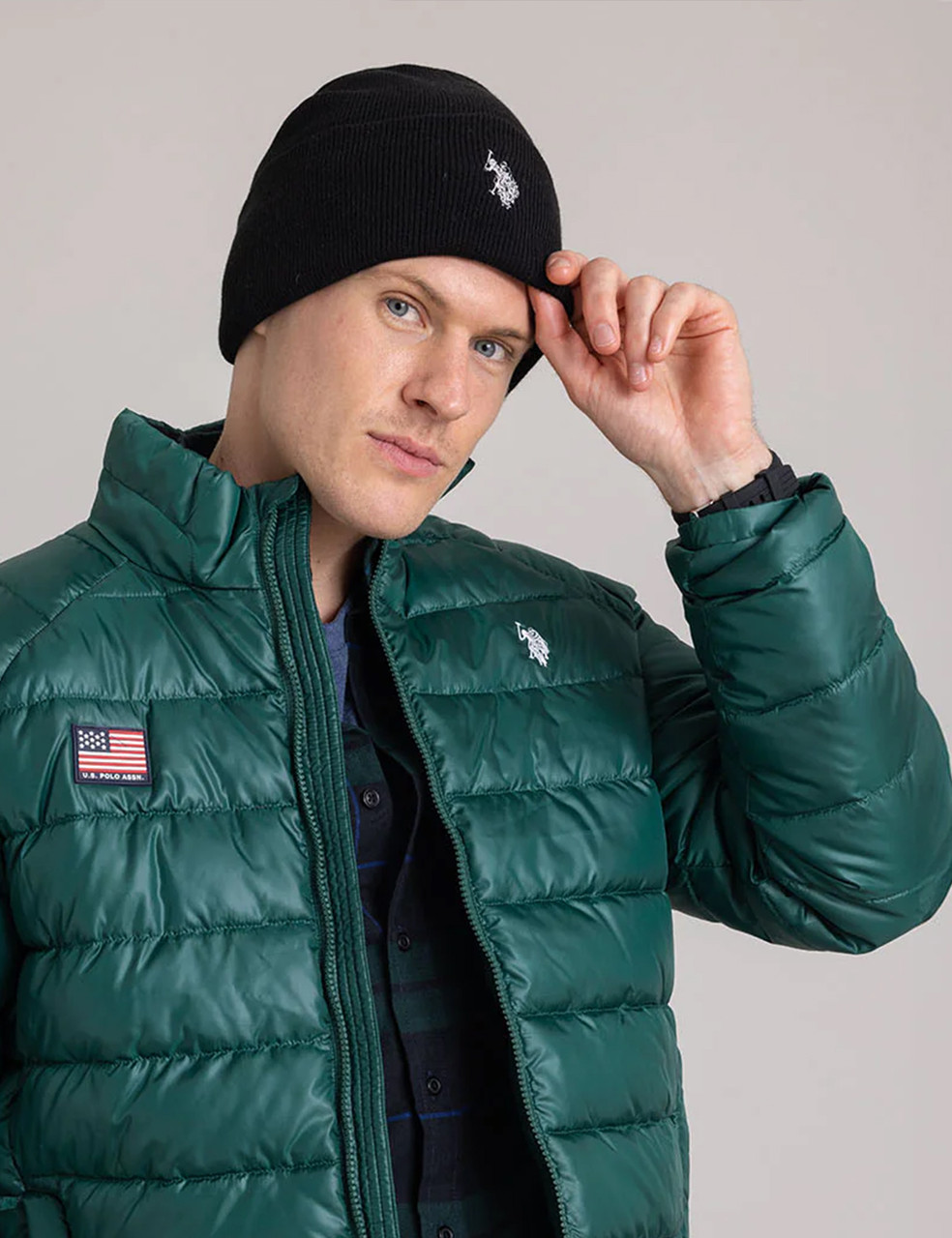 Шапка біні US Polo Assn з вишитим логотипом 1159853074 (Чорний One size), фото 1