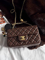 Chanel Classic 1.55 Small Single Flap in Chocolate/Gold