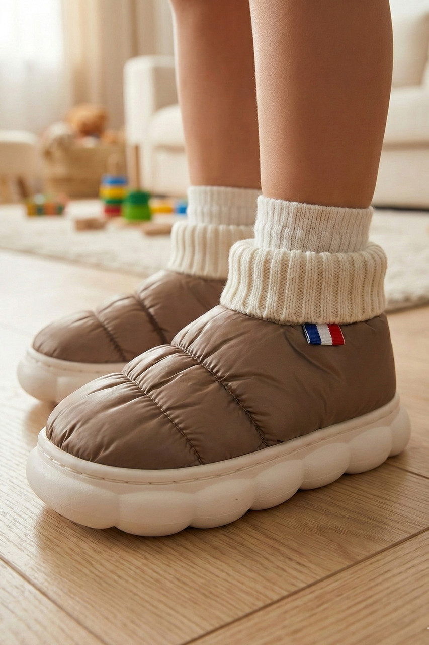 Капці домашні дитячі світло-коричневого кольору 209946T Безкоштовна доставка, фото 1