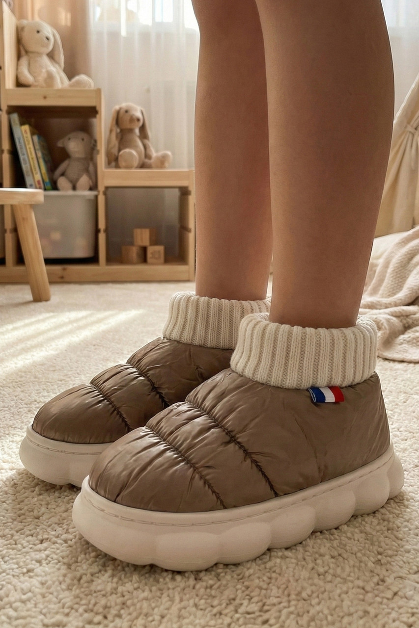 Капці домашні дитячі світло-коричневого кольору 209949T Безкоштовна доставка, фото 1