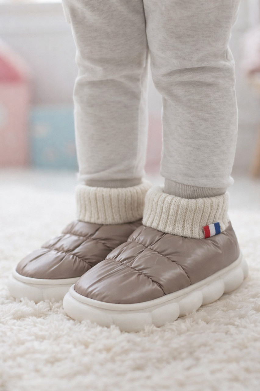 Капці домашні дитячі світло-коричневого кольору 209962T Безкоштовна доставка, фото 1