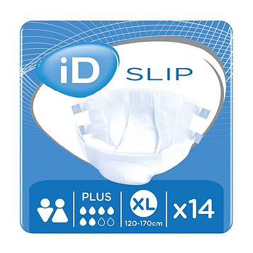 Підгузки для дорослих iD Slip Plus XL (120-170 см) 14 шт. Памперси великого розміру