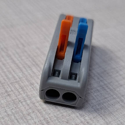 Клема самозатискна, 2х2,  0,08-4 мм², аналог WAGO PCT-2-2, фото 1