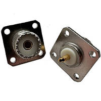 Гніздо UHF з гайкою, монтажне квадратне, UHF гніздо UHF-FF, PL-259, роз'єм ВЧ HM-427 (U-245)