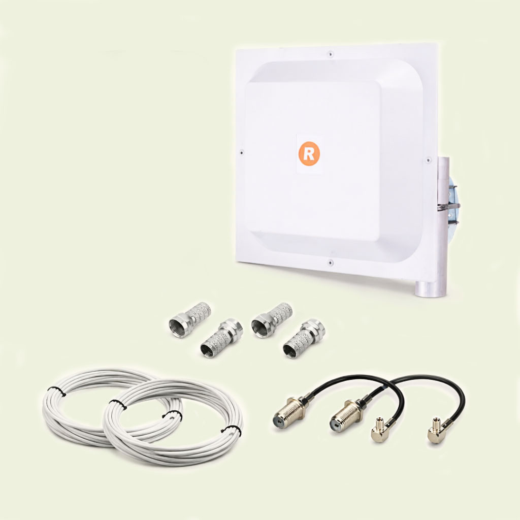 Антенний 4G комплект MIMO антена планшетна з кабелем та перехідниками 2х17 Дб, фото 1