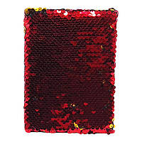 Блокнот A6 с пайетками MIC, 60 листов, красный (241)