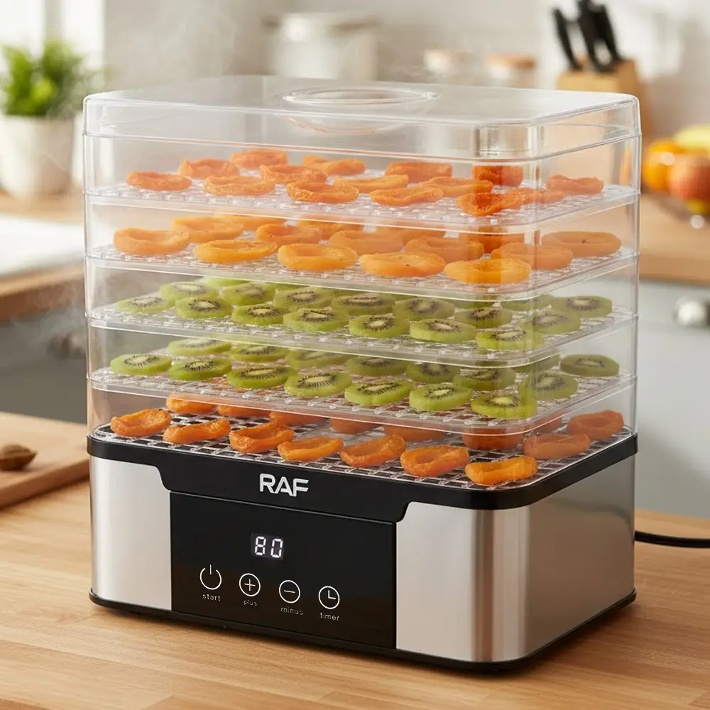 Електросушарка для фруктів і овочів на 5 ярусів RAF R.6801 350W, фото 1