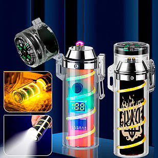 Запальничка usb Герб України з підсвіткою + ліхтарик у подарунковому пакованні F-739U2