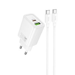 СЗУ Hoco N63 Gentle PD30W+QC3.0 (1USB-A/1C) + кабель Type-C to Type-C
