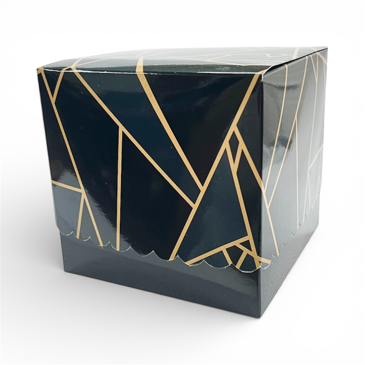 Упаковка для чашок 330 мл з картону ламінована з принтом (чорна)