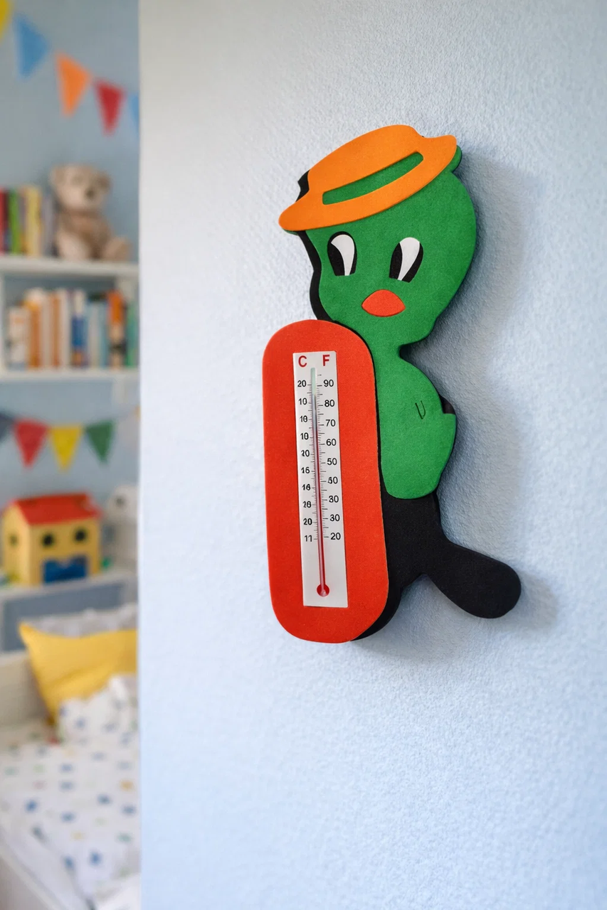 Термометр кімнатний дитячий без ртуті ТБ-205, настінний, гумовий корпус, фото 1