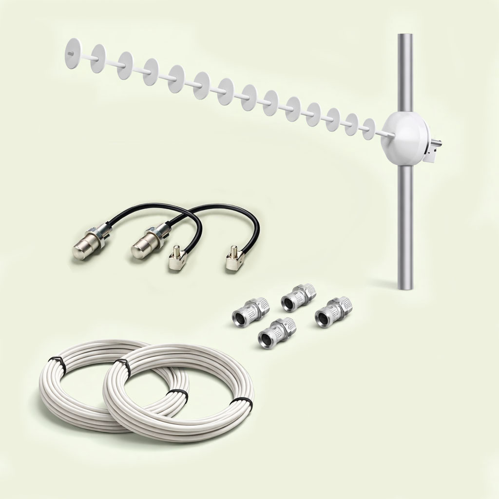 ТОП Антенний 4G комплект Стріла MIMO 5 з кабелем та перехідниками на 20 Дб, фото 1