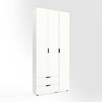 Шафа розпашна для одягу Metkas Home A013L 1000х420х2300 ЛДСП Білий сніг (MA013LW)