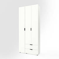 Шафа розпашна для одягу Metkas Home A013R 1000х420х2300 ЛДСП Білий сніг (MA013RW)