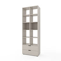 Шафа з відкритими полицями та шухлядами Metkas Home 800×420×2300 мм, ЛДСП Кашемір (MA033K)