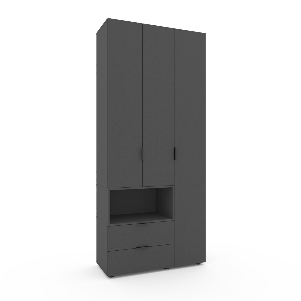 Шафа розпашна для одягу Metkas Home A002L 1000х420х2300 ЛДСП Антрацит (MA002LA), фото 1