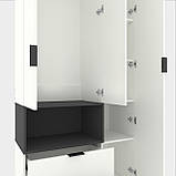 Шафа розпашна для одягу Metkas Home A002L 1000х420х2300 ЛДСП Білий сніг-Антрацит (MA002LWA), фото 4