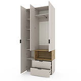 Шафа розпашна для одягу Metkas Home A002R 1000х420х2300 ЛДСП Кашемір-Дуб Артизан (MA002RKDA), фото 2