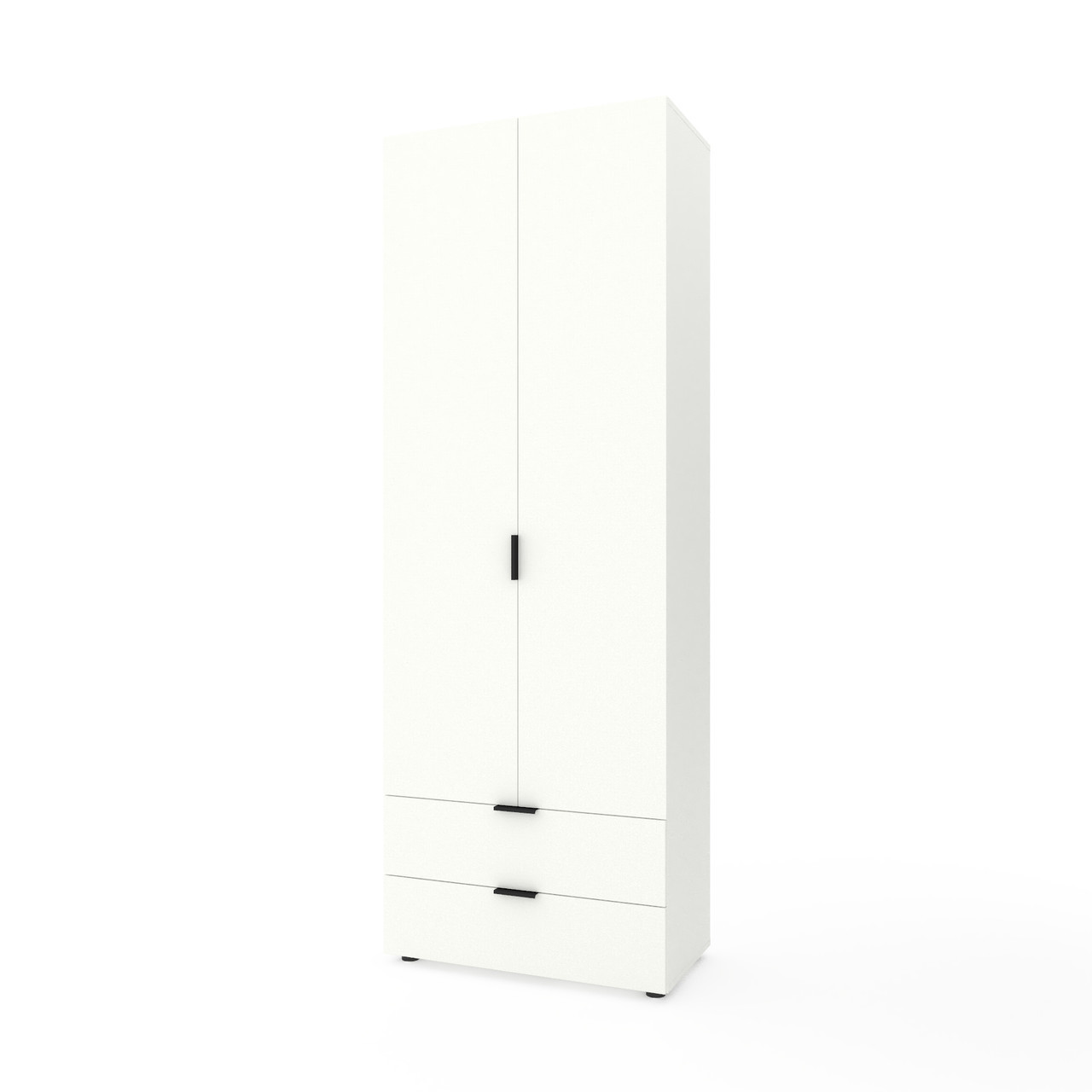 Шафа розпашна для одягу Metkas Home A004 800х420х2300 ЛДСП Білий сніг (MA004W), фото 1