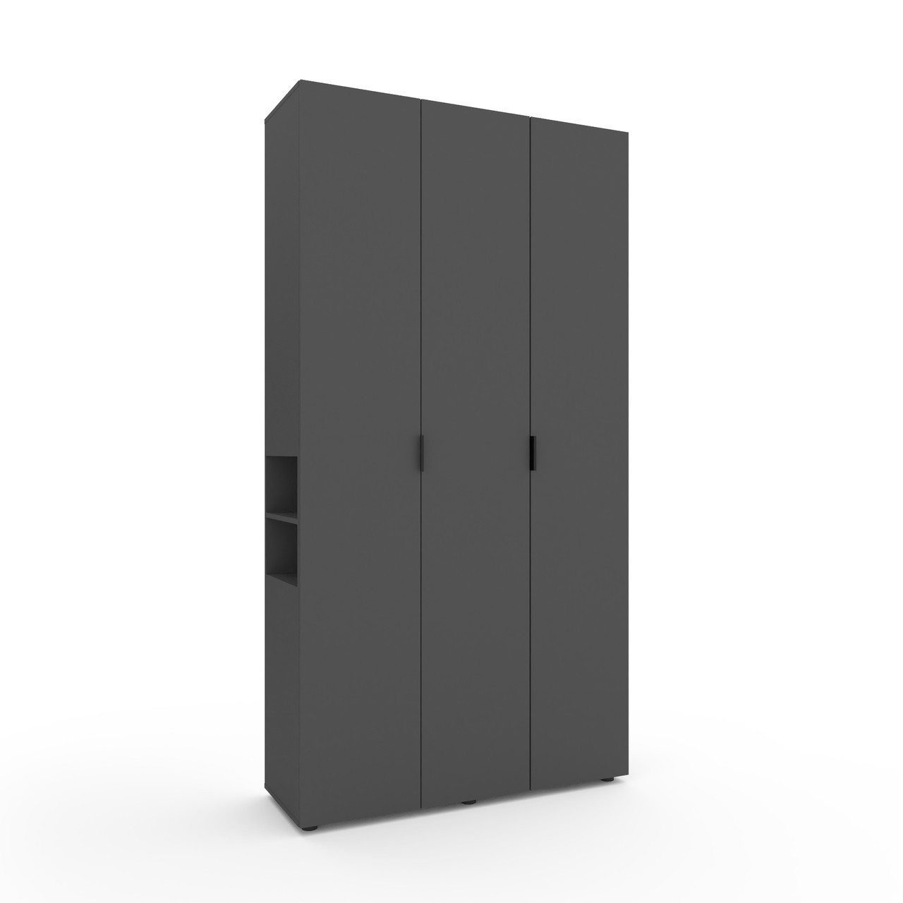 Шафа розпашна для одягу Metkas Home A015L з відкритими полицями 1200х420х2300 ЛДСП Антрацит (MA015LA), фото 1