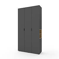 Шафа розпашна для одягу Metkas Home A015R з відкритими полицями 1200х420х2300 ЛДСП Антрацит-Дуб Артизан (MA015RADA)