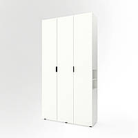 Шафа розпашна для одягу Metkas Home A015R з відкритими полицями 1200х420х2300 ЛДСП Білий сніг (MA015RW)