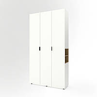 Шафа розпашна для одягу Metkas Home A015R з відкритими полицями 1200х420х2300 ЛДСП Білий сніг-Дуб Артизан (MA015RWDA)