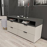 Тумба під телевізор Metkas Home А020, 1200×420×625 мм, ЛДСП Антрацит-Кашемір (MA020AK), фото 4