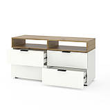 Тумба під телевізор Metkas Home А020, 1200×420×625 мм, ЛДСП Білий сніг-Дуб Артизан (MA020WDA), фото 2